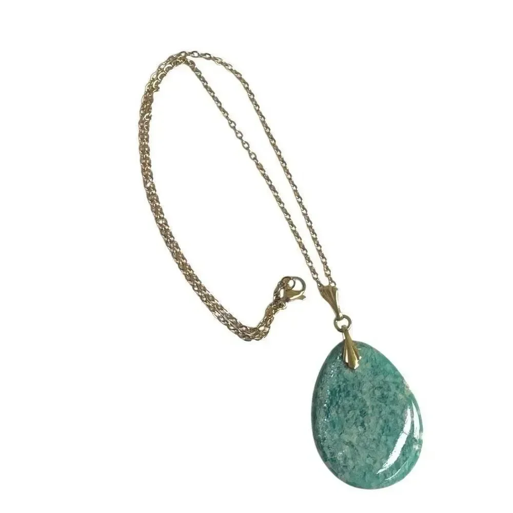 Amazonite Teardrop Pendant Necklace